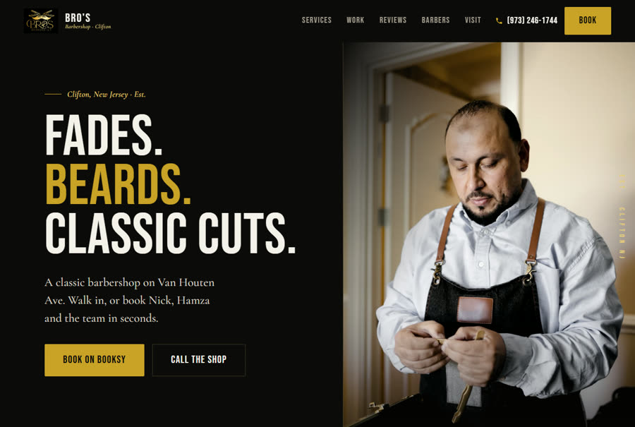 Bro’s Barbershop website