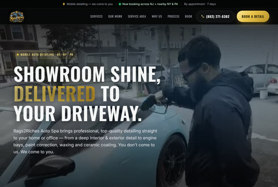 NJ Mobile Auto Spa website